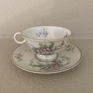 Theodore Haviland Porcelain China Cup and Saucer “Apple Blossom” pattern